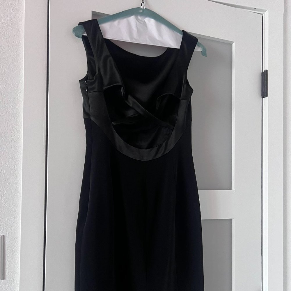 Tahari Satin and Crepe Cocktail Dress